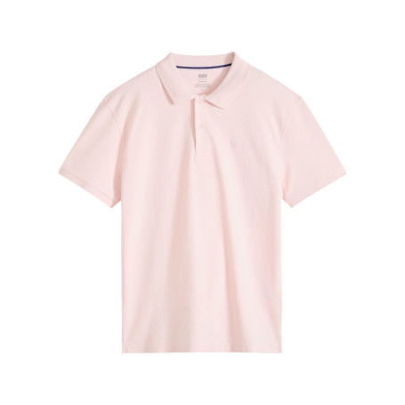 Polo en coton rose uni avec une coupe droite et...