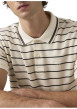 Thumbnail Polo en coton blanc à rayures avec une coupe droite et un col boutonné - Image 5