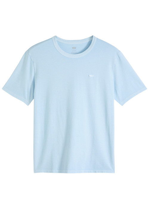 T-shirt en coton ciel uni avec une coupe droite...