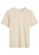 Thumbnail T-shirt en coton jaune uni avec une coupe droite et un col rond