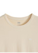 Thumbnail T-shirt en coton jaune uni avec une coupe droite et un col rond - Image 2