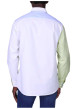 Thumbnail Chemise en coton biologique verte, blanche et bleue unie avec une coupe droite - Image 2