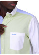 Thumbnail Chemise en coton biologique verte, blanche et bleue unie avec une coupe droite - Image 3