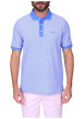 Thumbnail Polo en coton biologique bleu uni avec une coupe droite et un col à revers