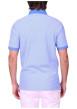 Thumbnail Polo en coton biologique bleu uni avec une coupe droite et un col à revers - Image 2