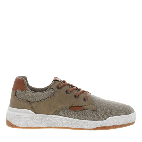 Sneakers kaki à semelle plate avec un patch de...