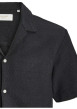 Thumbnail Chemise noire en crochet pourvue d'un col cubain et de manches courtes - Image 2