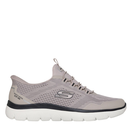 Baskets running taupe à semelle plate avec une...