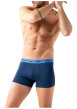 Thumbnail Lot de 3 boxers en coton bleus unis avec une taille élastiquée - Image 2