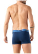 Thumbnail Lot de 3 boxers en coton bleus unis avec une taille élastiquée - Image 3
