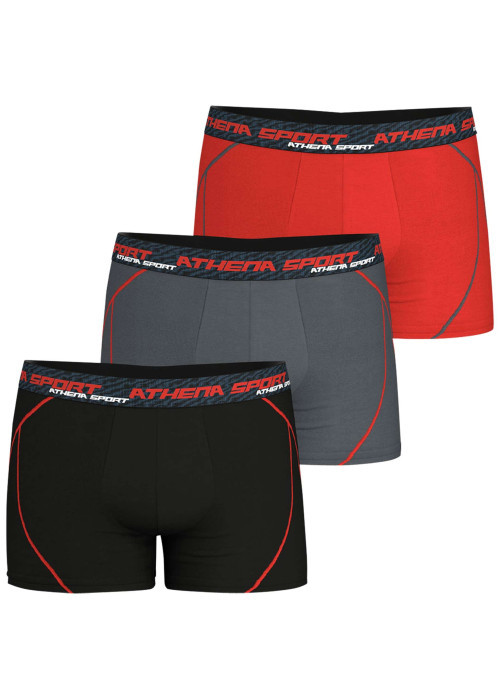 Lot de 3 boxers multicolores unis avec une taille élastiquée