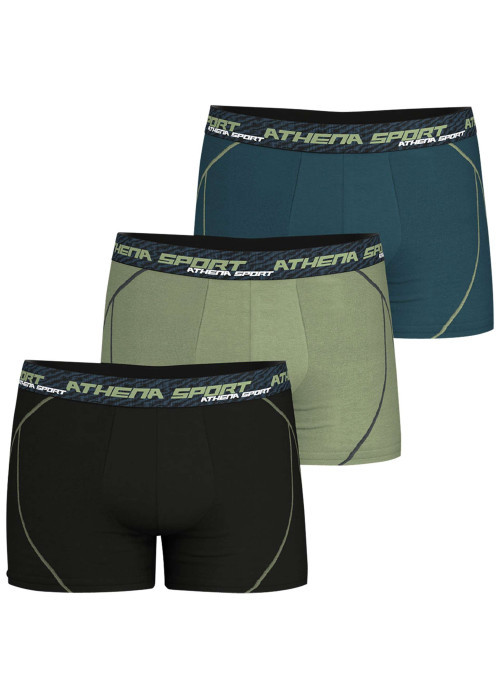 Lot de 3 boxers multicolores unis pourvus d'une taille élastiquée