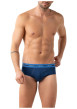 Thumbnail Lot de 3 slips en coton bleus unis pourvus du nom de la marque imprimé - Image 2