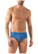 Thumbnail Lot de 3 slips en coton bleus unis pourvus du nom de la marque imprimé - Image 4