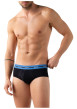 Thumbnail Lot de 3 slips en coton bleus unis pourvus du nom de la marque imprimé - Image 5