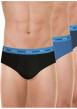Thumbnail Lot de 3 slips en coton bleus unis pourvus du nom de la marque imprimé - Image 6