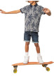 Thumbnail Polo en coton marine à motifs pourvu de manches courtes et d'une coupe droite - Image 3