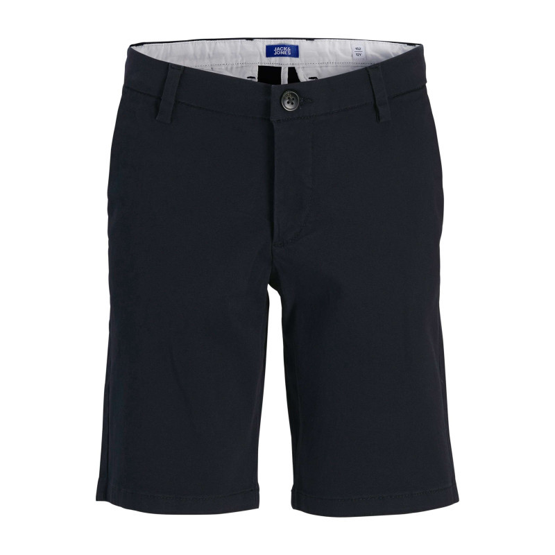 Jack & Jones - Short Chino En Coton Marine Uni Pourvu De Passants Pour La Ceinture - Bleu Foncé