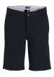 Thumbnail Short chino en coton marine uni pourvu de passants pour la ceinture
