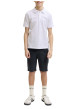 Thumbnail Short chino en coton marine uni pourvu de passants pour la ceinture - Image 3