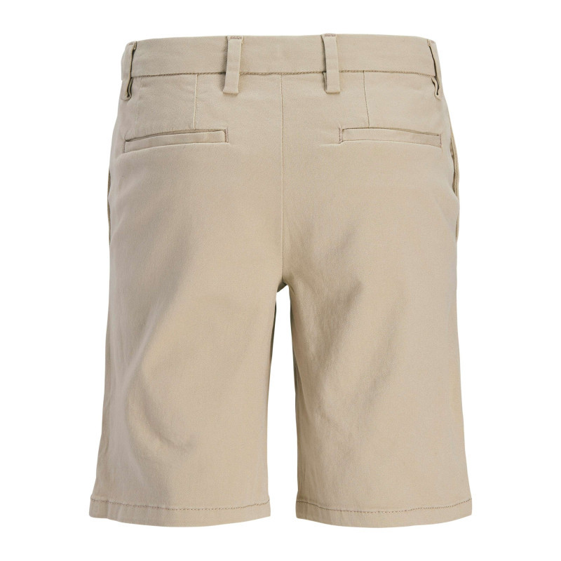 Jack & Jones - Short Chino En Coton Beige Uni Pourvu De Passants Pour La Ceinture - Beige
