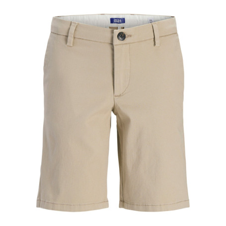 Short chino en coton beige uni pourvu de...