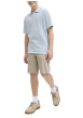 Thumbnail Short chino en coton beige uni pourvu de passants pour la ceinture - Image 4