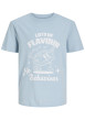 Thumbnail T-shirt en coton ciel uni pourvu d'un imprimé et d'un col rond