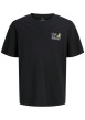 Thumbnail T-shirt en coton biologique noir uni pourvu d'un imprimé soleil
