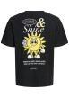 Thumbnail T-shirt en coton biologique noir uni pourvu d'un imprimé soleil - Image 2