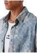Thumbnail Chemise en coton mélangé bleue à carreaux avec une coupe droite - Image 3