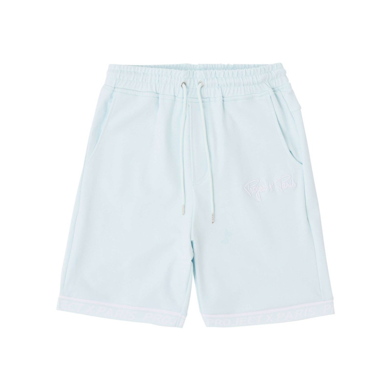 Project X - Short Jogging Ciel Uni Avec Une Coupe Droite Et Un Logo Brodé - Bleu Clair Project X - Short Jogging Ciel Uni Avec Une Coupe Droite Et Un Logo Brodé - Bleu Clair