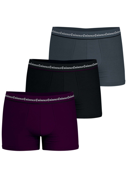 Lot de 3 boxers en coton multicolores unis pourvus d'une taille élastiquée