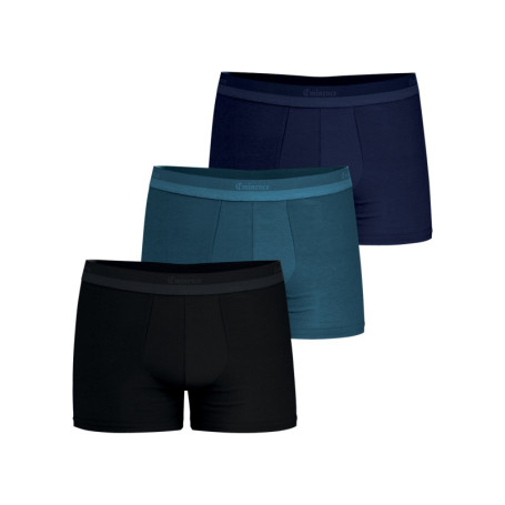 Lot de 3 boxers en coton multicolores unis avec...
