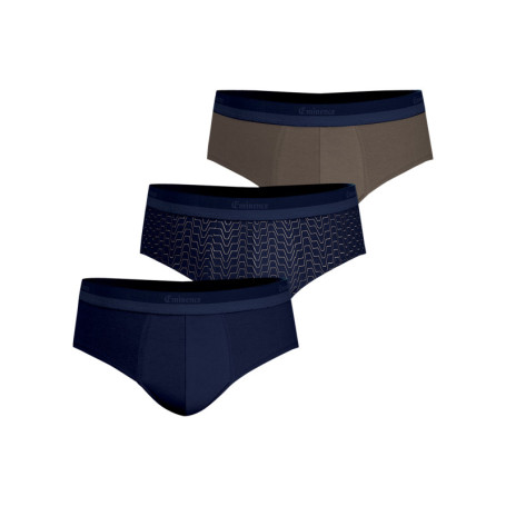 Lot de 3 slips en coton multicolores unis avec...