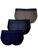 Thumbnail Lot de 3 slips en coton multicolores unis avec une taille élastiquée - Image 2