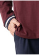 Thumbnail Pyjama long en coton bordeaux uni pourvu d'une coupe droite et d'un col boutonné - Image 6