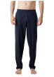 Thumbnail Pyjama long en coton marine à motifs pourvu d'une coupe droite et d'un col v - Image 3
