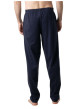 Thumbnail Pyjama long en coton marine à motifs pourvu d'une coupe droite et d'un col v - Image 4