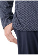 Thumbnail Pyjama long en coton marine à motifs pourvu d'une coupe droite et d'un col v - Image 6