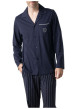 Thumbnail Pyjama long en coton marine à motifs pourvu d'une coupe droite