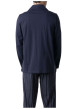 Thumbnail Pyjama long en coton marine à motifs pourvu d'une coupe droite - Image 2