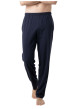 Thumbnail Pyjama long en coton marine à rayures pourvu d'un col v et d'une coupe droite - Image 3