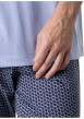 Thumbnail Pyjama court en coton marine à motifs pourvu du logo imprimé - Image 6