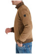 Thumbnail Blouson en cuir taupe uni avec une coupe droite et un col montant - Image 4