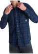 Thumbnail Chemise en coton marine imprimée avec un col français et une coupe droite - Image 2