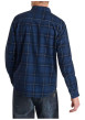 Thumbnail Chemise en coton marine imprimée avec un col français et une coupe droite - Image 3