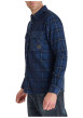 Thumbnail Chemise en coton marine imprimée avec un col français et une coupe droite - Image 4