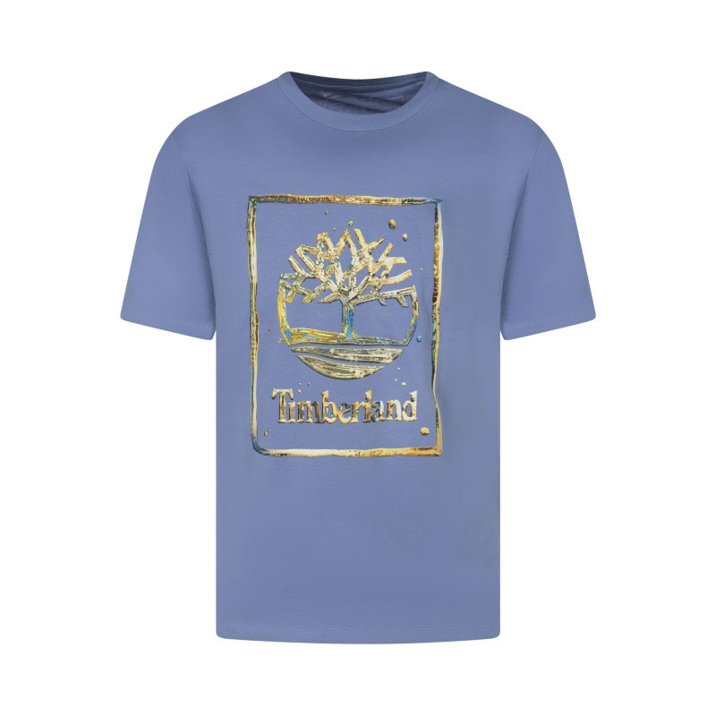 Timberland - T-shirt En Coton Ciel Imprimé Avec Une Coupe Droite Et Un Col Rond - Bleu Clair