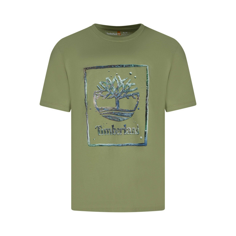 Timberland - T-shirt En Coton Tilleul Imprimé Avec Une Coupe Droite Et Un Col Rond - Vert Timberland - T-shirt En Coton Tilleul Imprimé Avec Une Coupe Droite Et Un Col Rond - Vert